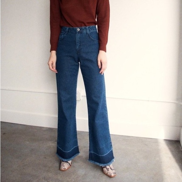 Paloma Wool Marsala High Rise Wide Leg Flare Jeans Size 40 - Picture 8 of 8